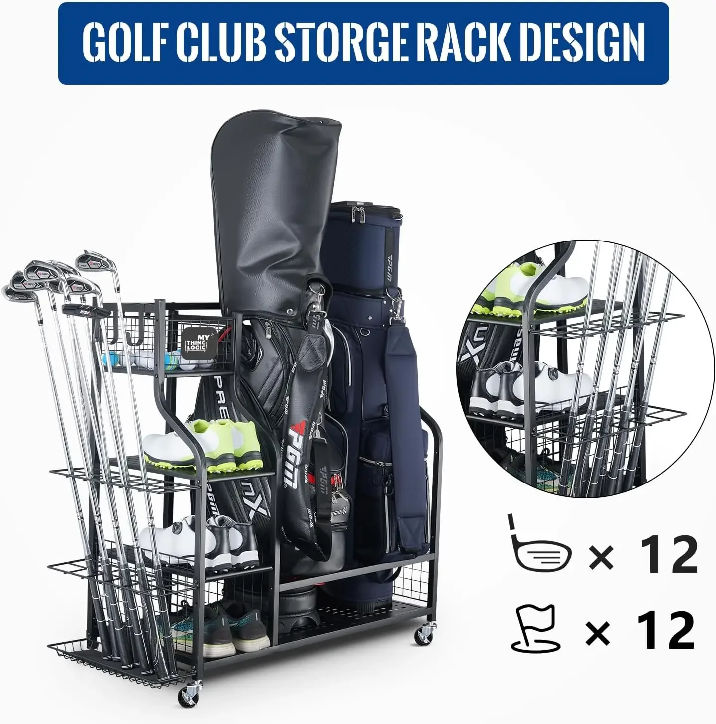 Golf Storage Garage Organizer, - đánh giá và giá Golf Equipment Garage Organizer