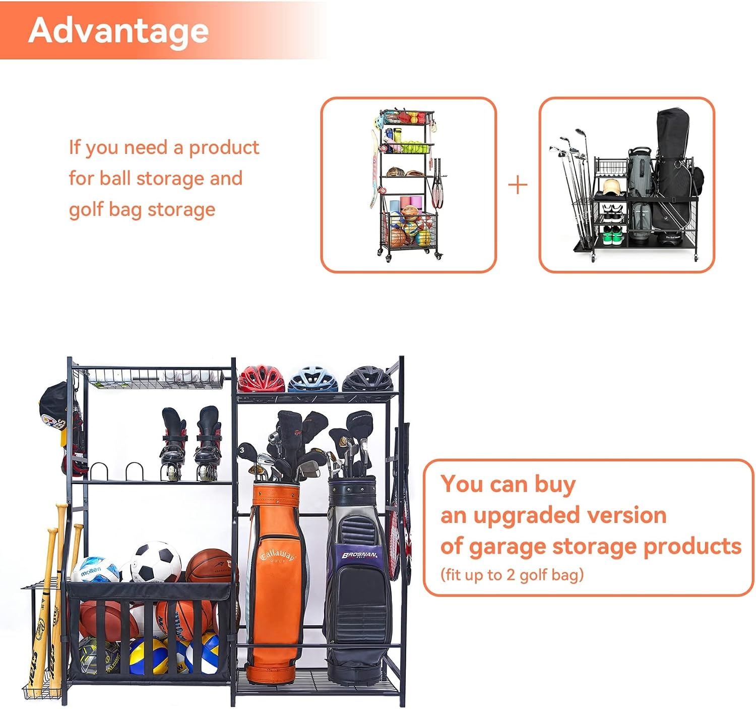 Garage Sports Equipment Storag - đánh giá và giá Golf Equipment Garage Organizer