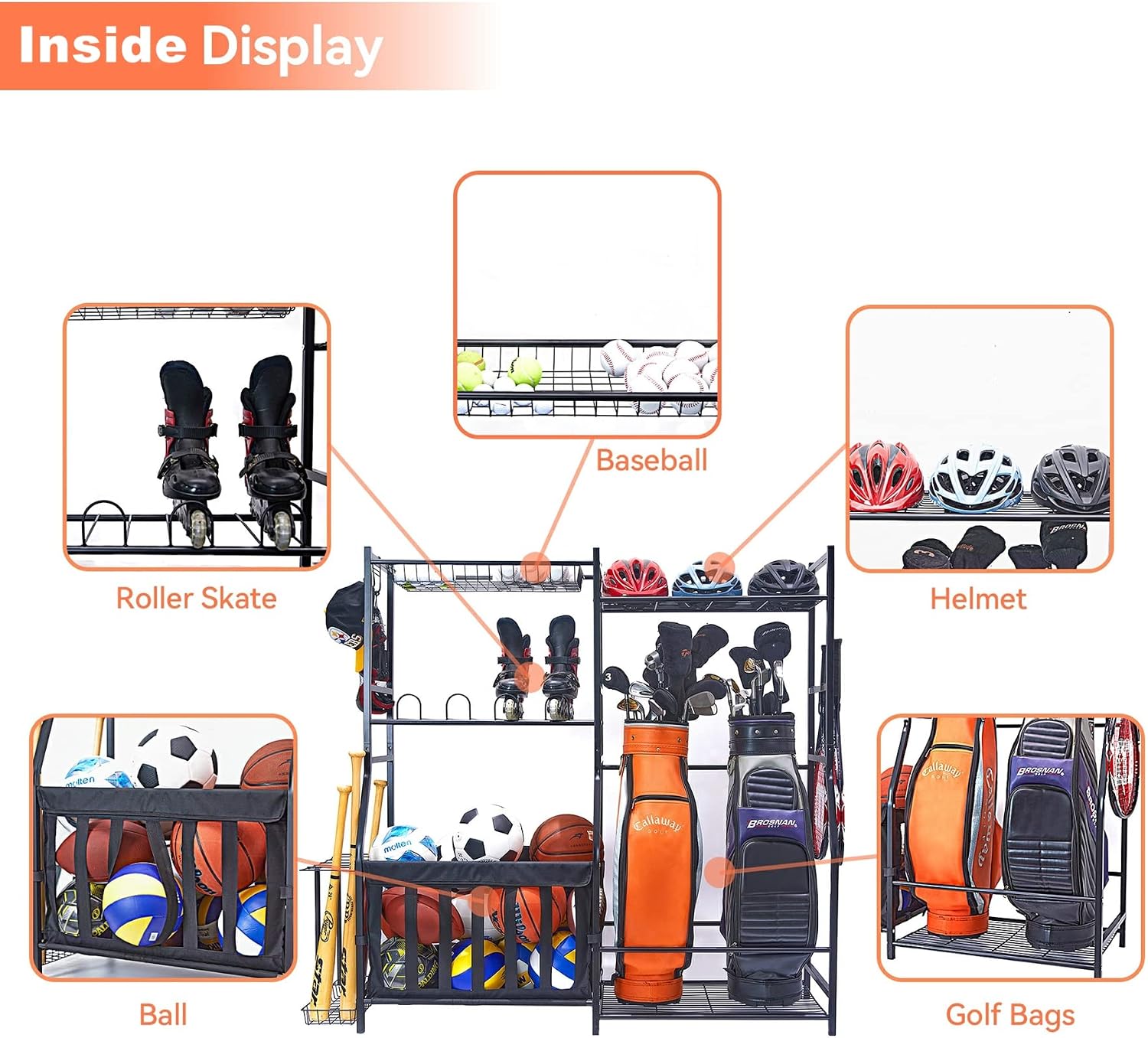 Garage Sports Equipment Storag - đánh giá và giá Golf Equipment Garage Organizer