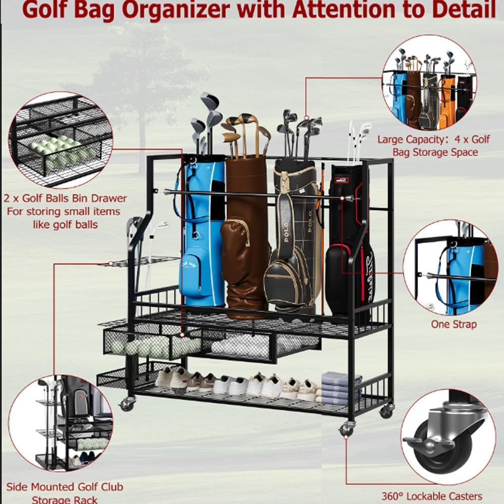 Golf Bag Storage Garage Organi - đánh giá và giá Golf Equipment Garage Organizer